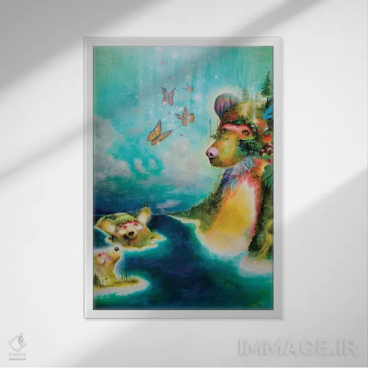 تابلو دکوراتیو مانیتو اثر اسکات میلز - نمای قابدار سفید