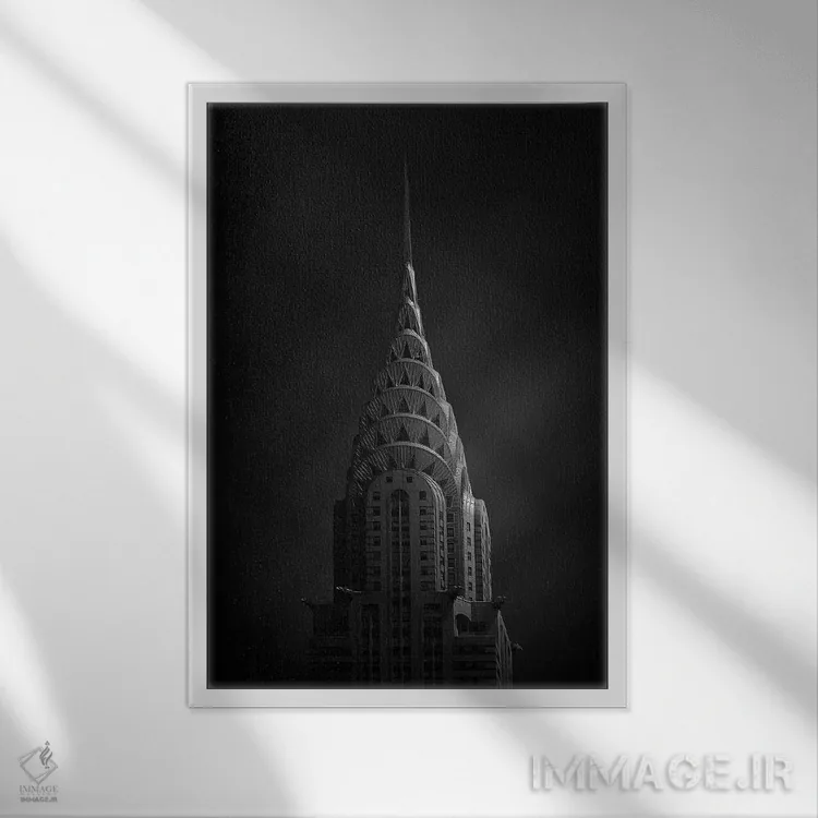 تابلو دکوراتیو ساختمان کرایسلر اثر سباستین دل گروسو - نمای قابدار سفید