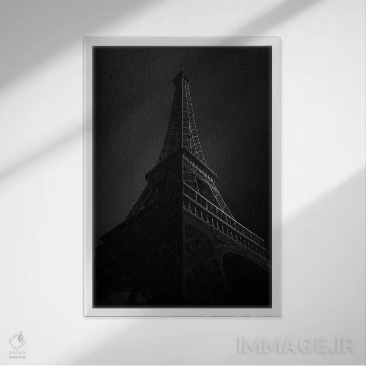 تابلو دکوراتیو برج ایفل ۱ اثر سباستین دل گروسو - نمای قابدار سفید