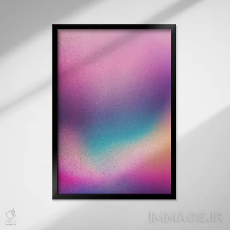 تابلو انتزاعی شفق قطبی شماره ۱۲۱ اثر شیموس داو - نمای قابدار مشکی