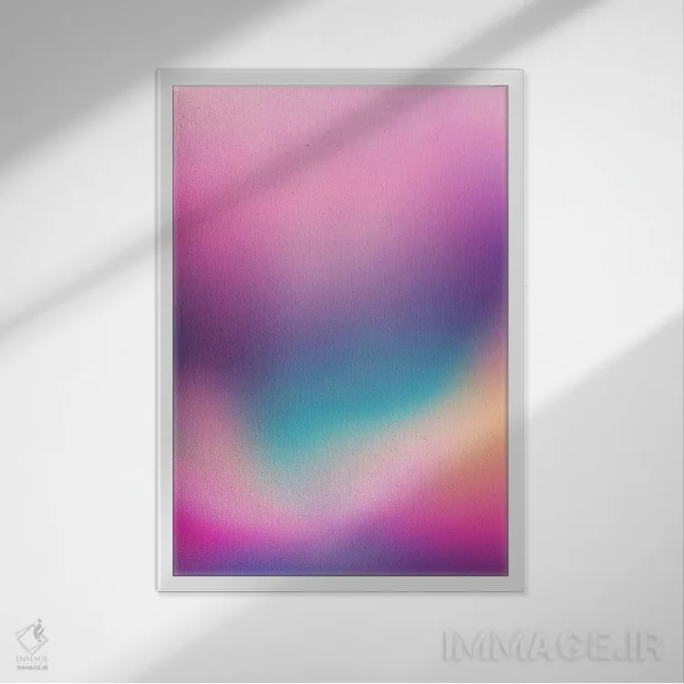 تابلو انتزاعی شفق قطبی شماره ۱۲۱ اثر شیموس داو - نمای قابدار سفید