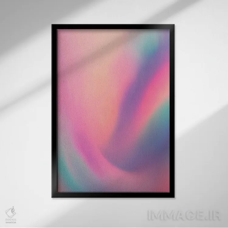 تابلو انتزاعی آزاد شماره ۱۴۰ اثر شیموس داو - نمای قابدار مشکی