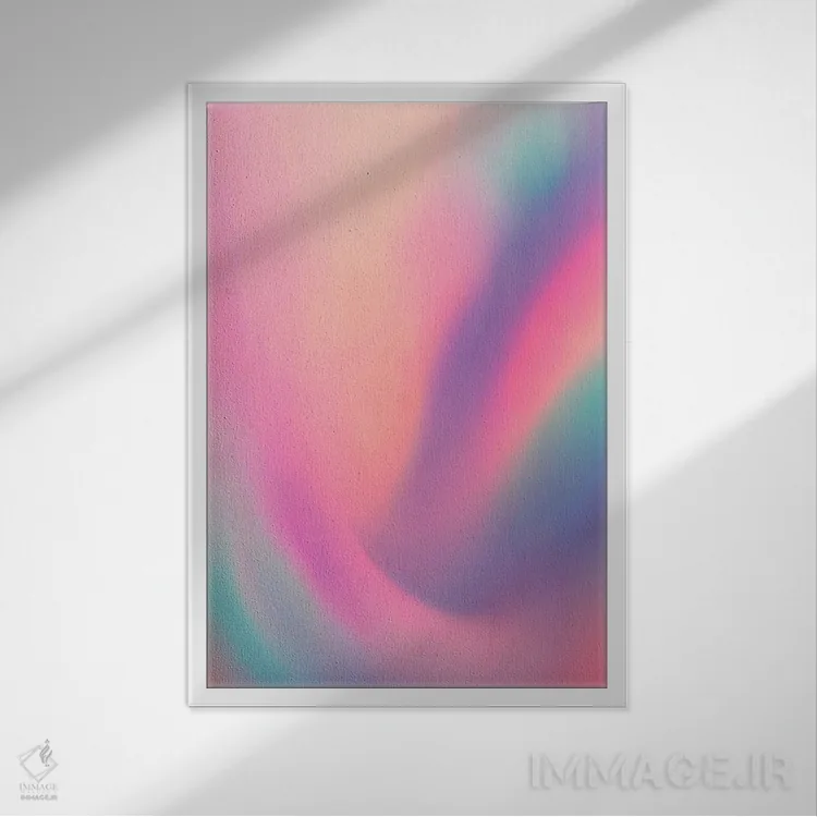 تابلو انتزاعی آزاد شماره ۱۴۰ اثر شیموس داو - نمای قابدار سفید