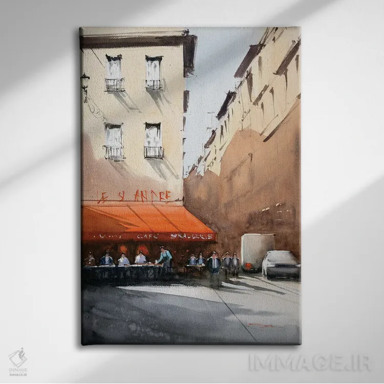 تابلو دکوراتیو Paris,رستوران کنار جاده ای، پاریس اثر سواروپ دانداپات - نمای روبهرو روی دیوار