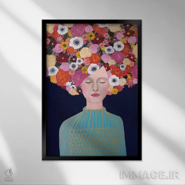 تابلو دکوراتیو آسمانی اثر سیلوی دمر - نمای قابدار مشکی