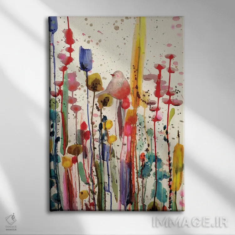 تابلو انتزاعی این صبح شیرین اثر سیلوی دمر - نمای روبهرو روی دیوار