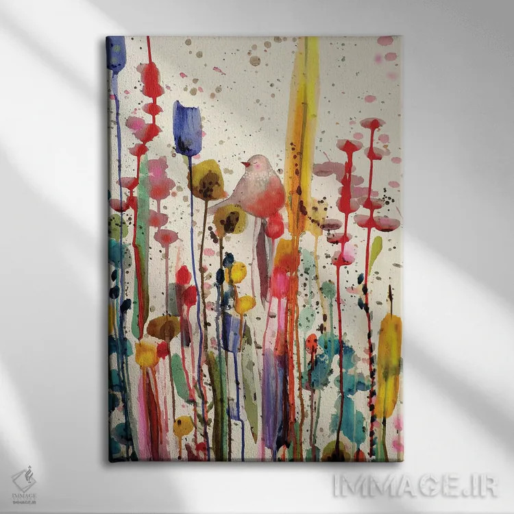 تابلو انتزاعی این صبح شیرین اثر سیلوی دمر - نمای روبهرو روی دیوار
