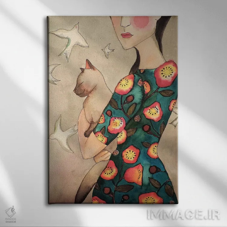 تابلو دکوراتیو خیال پردازی اثر سیلوی دمر - نمای روبهرو روی دیوار