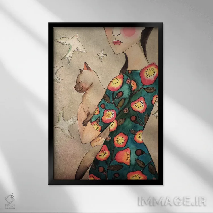 تابلو دکوراتیو خیال پردازی اثر سیلوی دمر - نمای قابدار مشکی
