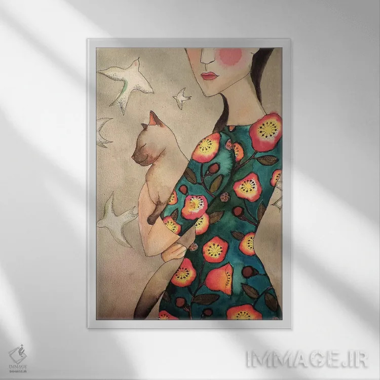 تابلو دکوراتیو خیال پردازی اثر سیلوی دمر - نمای قابدار سفید