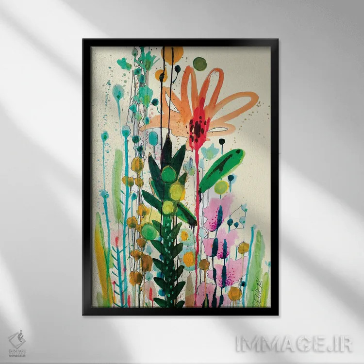 تابلو انتزاعی لاردو اثر سیلوی دمر - نمای قابدار مشکی