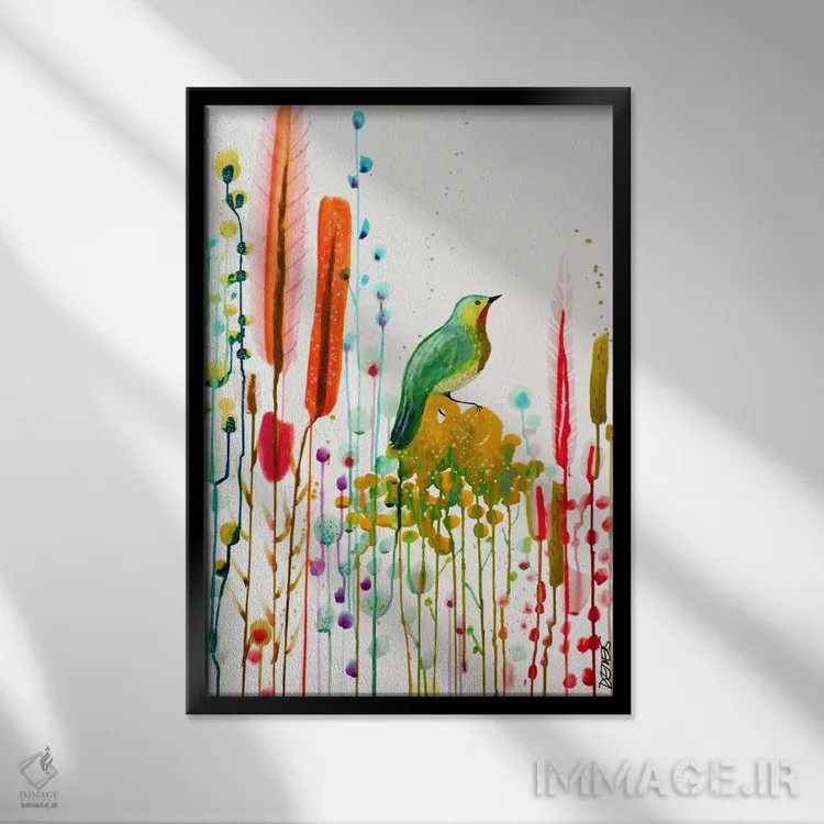 تابلو انتزاعی این قدر نزدیک به آسمان اثر سیلوی دمر - نمای قابدار مشکی