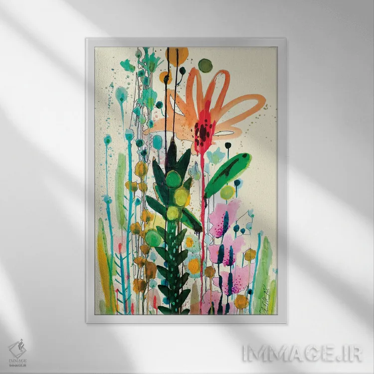 تابلو انتزاعی لاردو اثر سیلوی دمر - نمای قابدار سفید