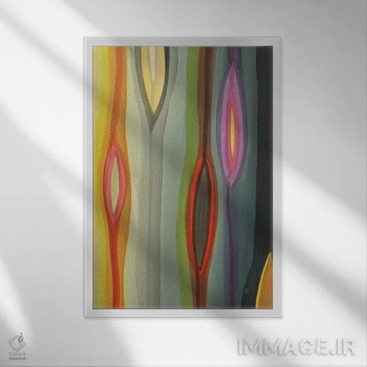 تابلو انتزاعی پیشرفت اثر سیلوی دمر - نمای قابدار سفید