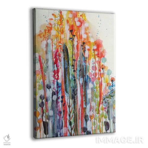 تابلو انتزاعی باغچه کوچک ۱ اثر سیلوی دمر - نمای پرسپکتیو محصول