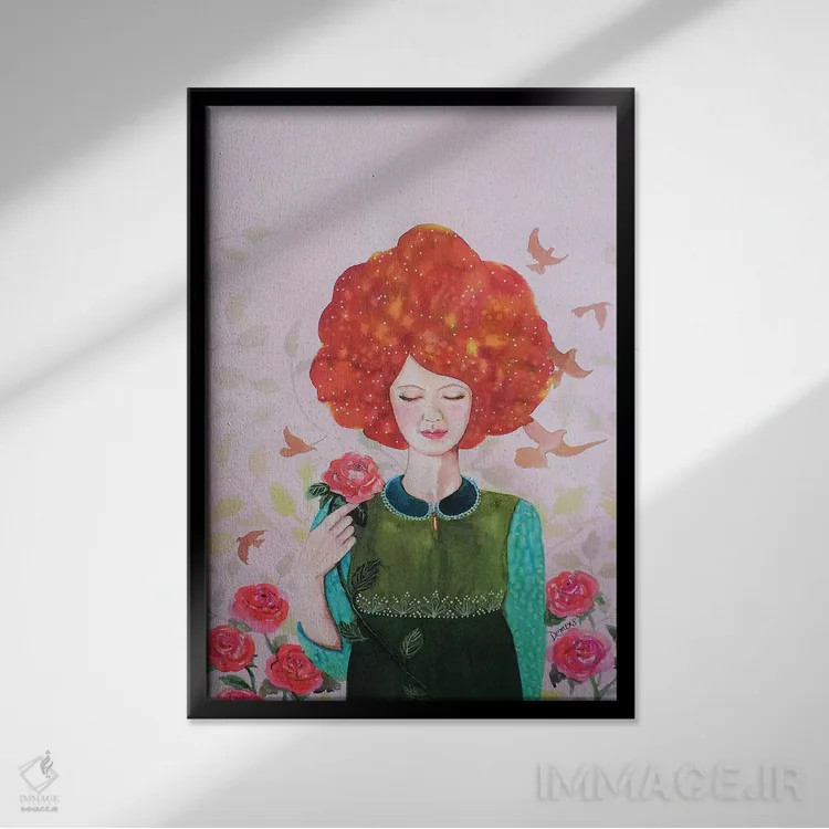 تابلو دکوراتیو کلویی اثر سیلوی دمر - نمای قابدار مشکی
