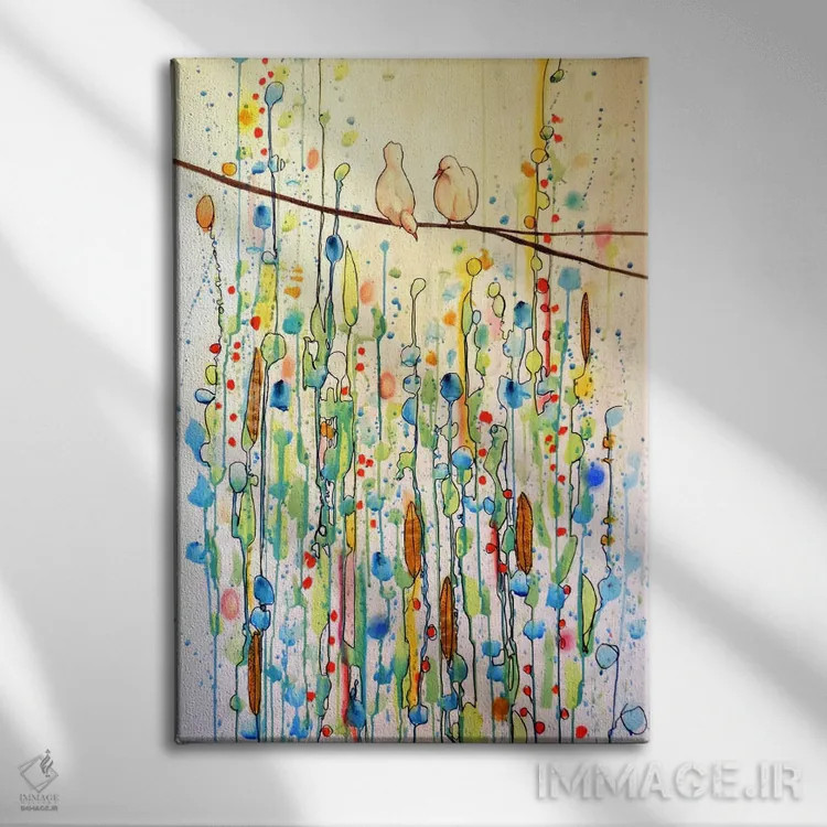 تابلو دکوراتیو تو و من اثر سیلوی دمر - نمای روبهرو روی دیوار
