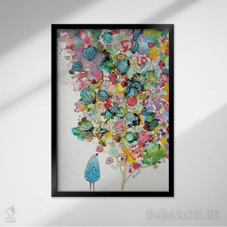 تابلو دکوراتیو زیبایی در پیشکش اثر سیلوی دمر - نمای قابدار مشکی
