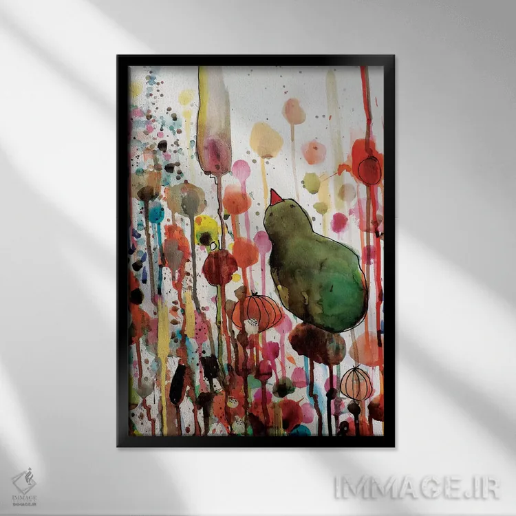 تابلو دکوراتیو انتظار اثر سیلوی دمر - نمای قابدار مشکی