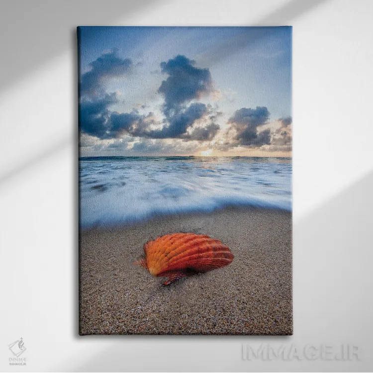 تابلو دکوراتیو طلوع صدف کهربایی اثر شان دیوی - نمای روبهرو روی دیوار