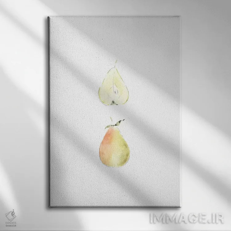 تابلو مینیمال برش گلابی اثر ملیسا سلمین - نمای روبهرو روی دیوار