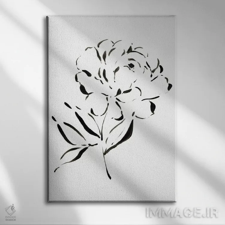 تابلو مینیمال اتود گل صدتومانی اثر ملیسا سلمین - نمای روبهرو روی دیوار