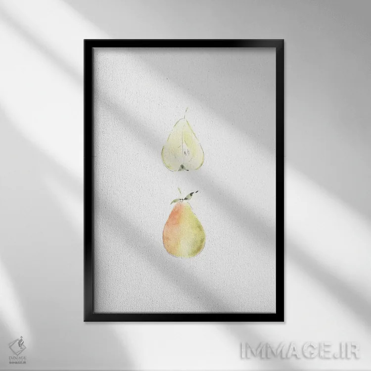 تابلو مینیمال برش گلابی اثر ملیسا سلمین - نمای قابدار مشکی