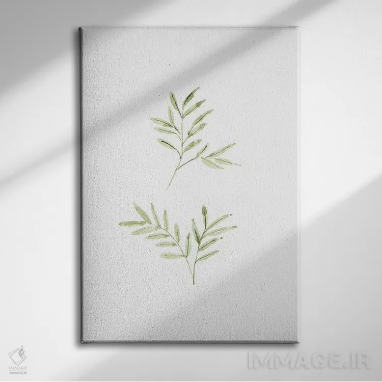 تابلو مینیمال مطالعه برگ شماره ۱ اثر ملیسا سلمین - نمای روبهرو روی دیوار