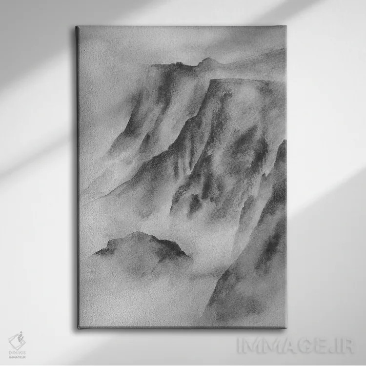 تابلو دکوراتیو مه کوهستانی اثر ملیسا سلمین - نمای روبهرو روی دیوار