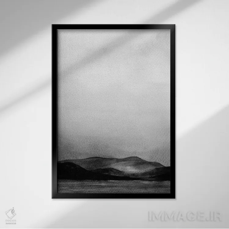 تابلو دکوراتیو دریاچه آرامش اثر ملیسا سلمین - نمای قابدار مشکی