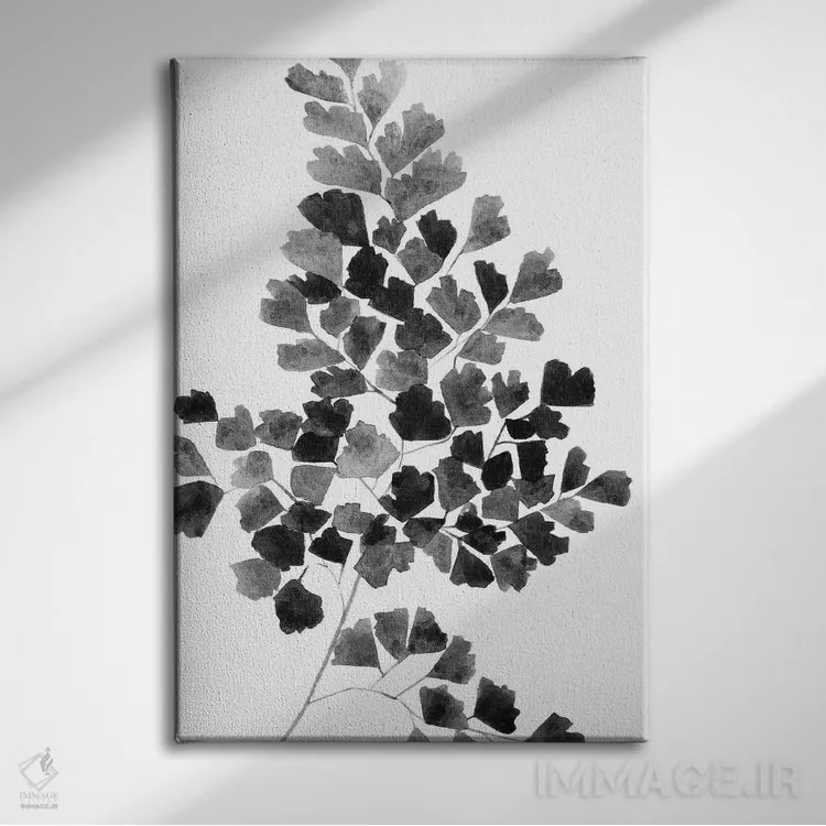 تابلو دکوراتیو سرخس سیاه اثر ملیسا سلمین - نمای روبهرو روی دیوار
