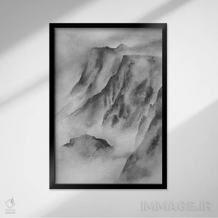 تابلو دکوراتیو مه کوهستانی اثر ملیسا سلمین - نمای قابدار مشکی