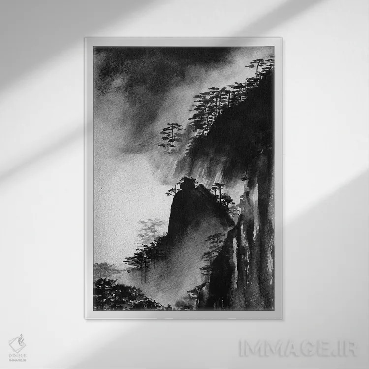 تابلو دکوراتیو کوه مقدس اثر ملیسا سلمین - نمای قابدار سفید