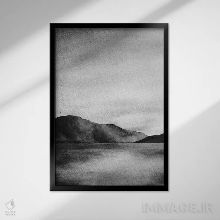 تابلو دکوراتیو گرگ ومیش رودخانه اثر ملیسا سلمین - نمای قابدار مشکی