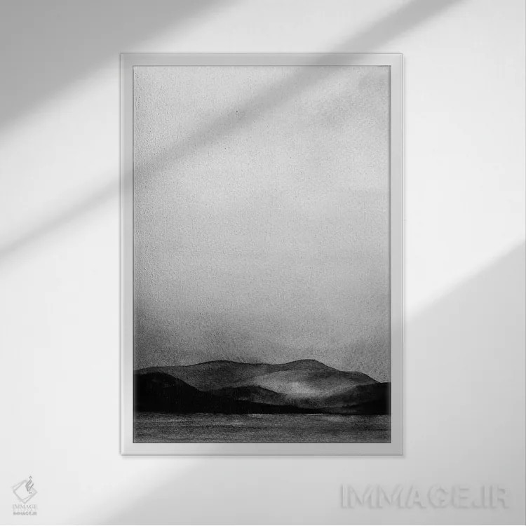 تابلو دکوراتیو دریاچه آرامش اثر ملیسا سلمین - نمای قابدار سفید
