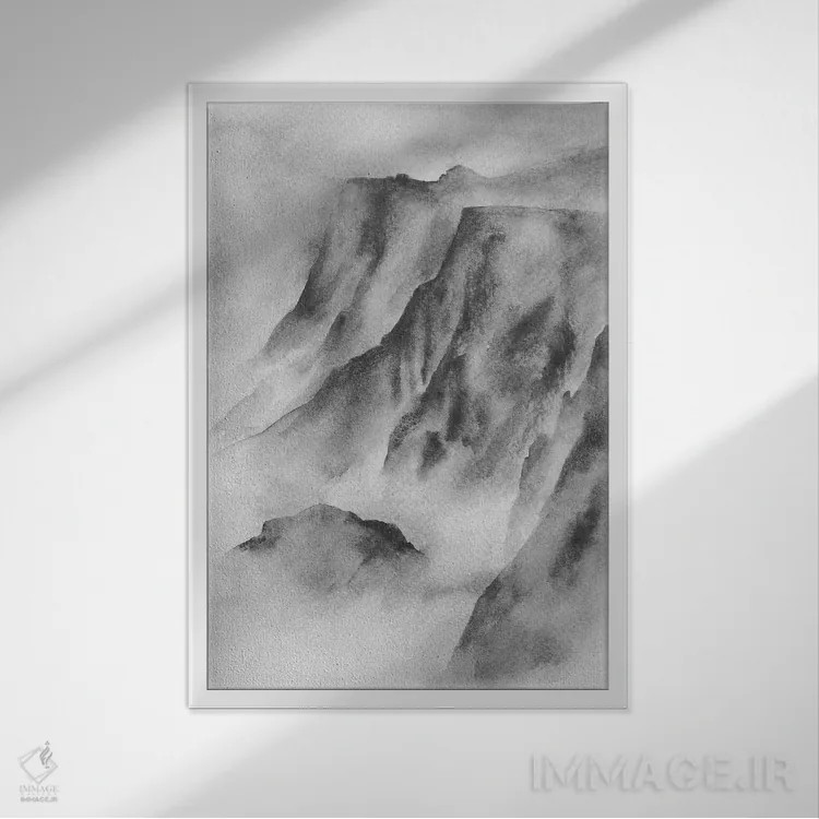 تابلو دکوراتیو مه کوهستانی اثر ملیسا سلمین - نمای قابدار سفید