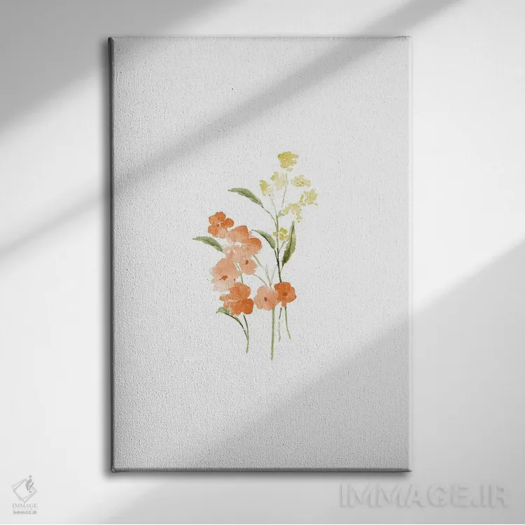 تابلو مینیمال شکوفه های بهاری شماره ۲ اثر ملیسا سلمین - نمای روبهرو روی دیوار