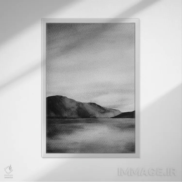 تابلو دکوراتیو گرگ ومیش رودخانه اثر ملیسا سلمین - نمای قابدار سفید
