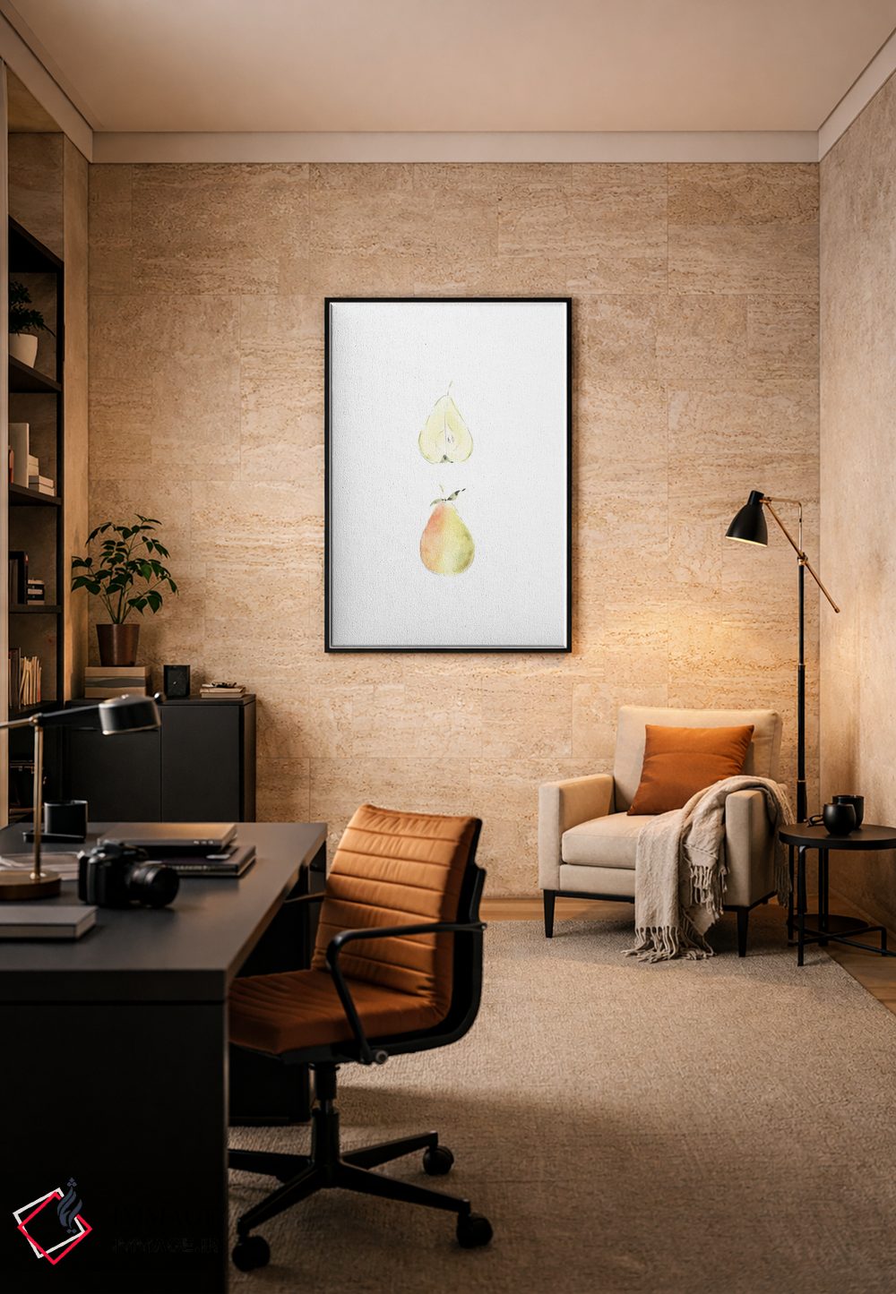 تابلو مینیمال برش گلابی اثر ملیسا سلمین - D6B