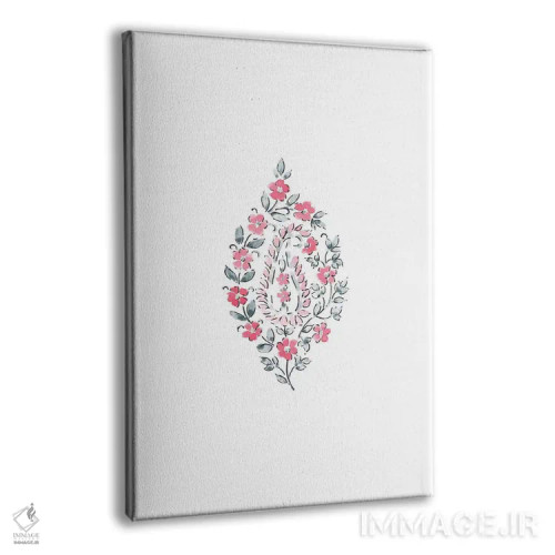 تابلو مینیمال نقش بته جقه آبرنگی شماره ۲ اثر ملیسا سلمین - نمای پرسپکتیو محصول