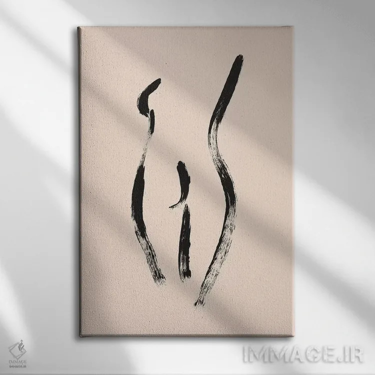 تابلو مینیمال پیکره زنانه شماره ۱ اثر ملیسا سلمین - نمای روبهرو روی دیوار