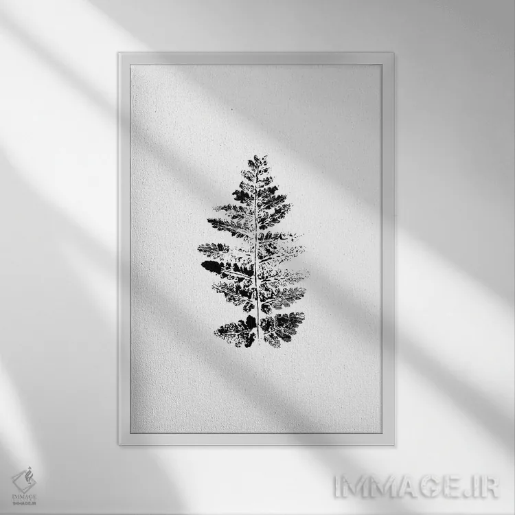 تابلو مینیمال اثر سرخس - نمای قابدار سفید