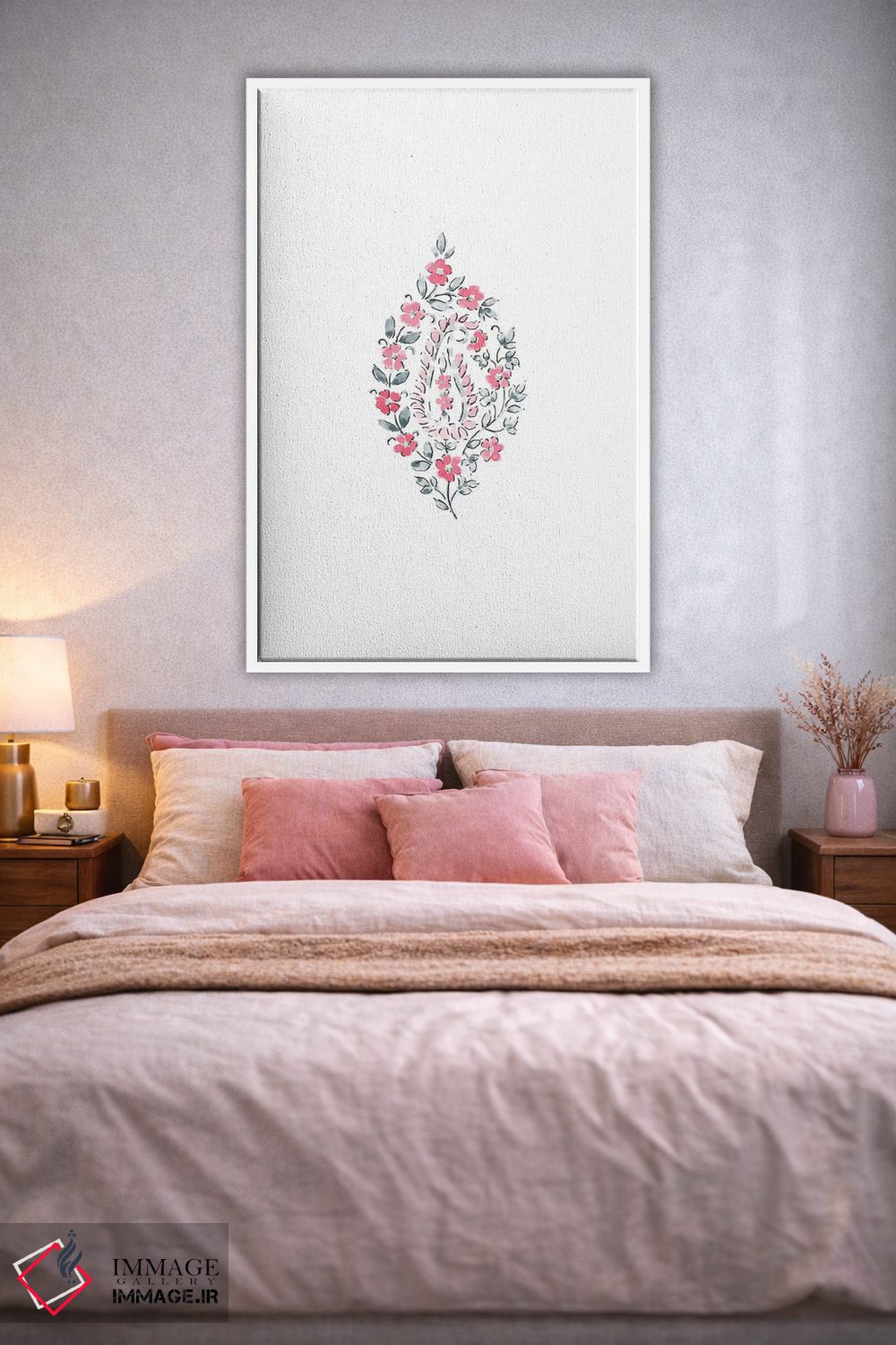 تابلو مینیمال نقش بته جقه آبرنگی شماره ۲ اثر ملیسا سلمین - D1W