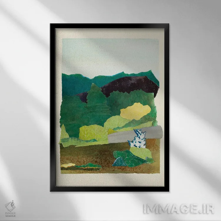 تابلو انتزاعی اقدامات ترمیمی ۲۳.۷ اثر سارا اورت - نمای قابدار مشکی