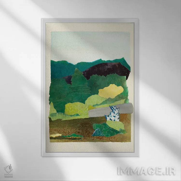 تابلو انتزاعی اقدامات ترمیمی ۲۳.۷ اثر سارا اورت - نمای قابدار سفید