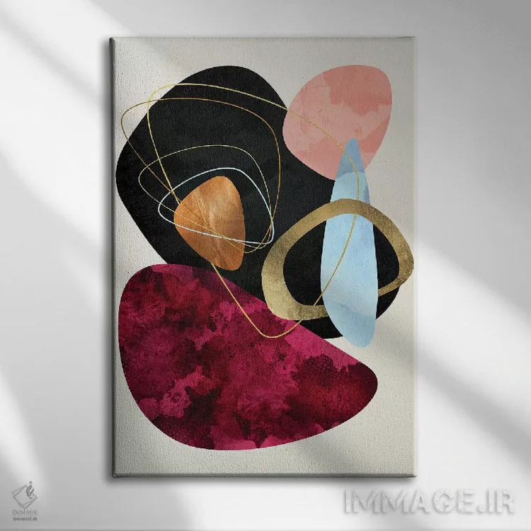 تابلو انتزاعی انتزاعی سنگ ریزه II اثر طراحی اسپیس فراگ - نمای روبهرو روی دیوار
