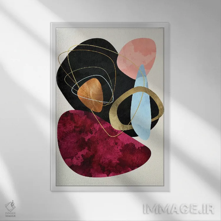 تابلو انتزاعی انتزاعی سنگ ریزه II اثر طراحی اسپیس فراگ - نمای قابدار سفید