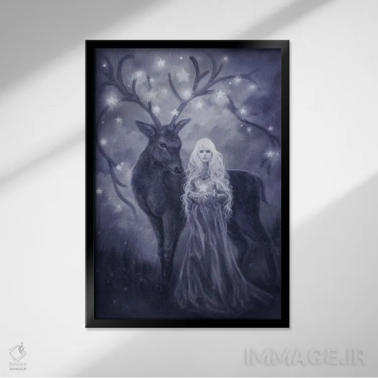 تابلو دکوراتیو هدیه نور ستارگان ۲ اثر سلینا فنک - نمای قابدار مشکی