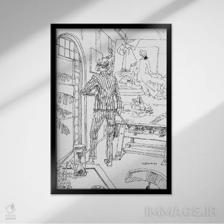 تابلو دکوراتیو پنجره ها کافی نیستند اثر سان فلومن - نمای قابدار مشکی