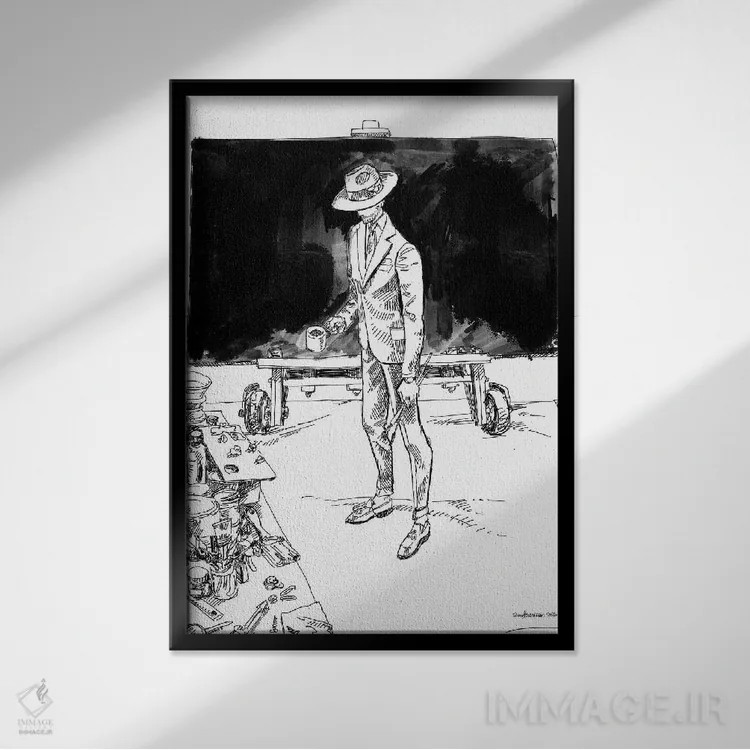 تابلو دکوراتیو دوران سایه من اثر سان فلومن - نمای قابدار مشکی